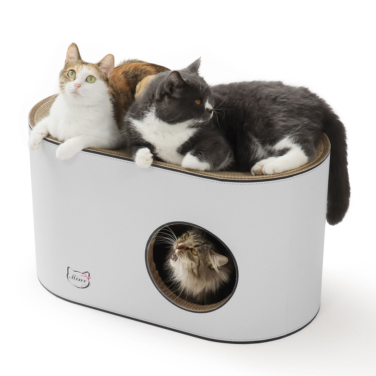 Ninx Cat Minx Curva Casa Premium Curved House Recycled Cardboard Scratcher For ...